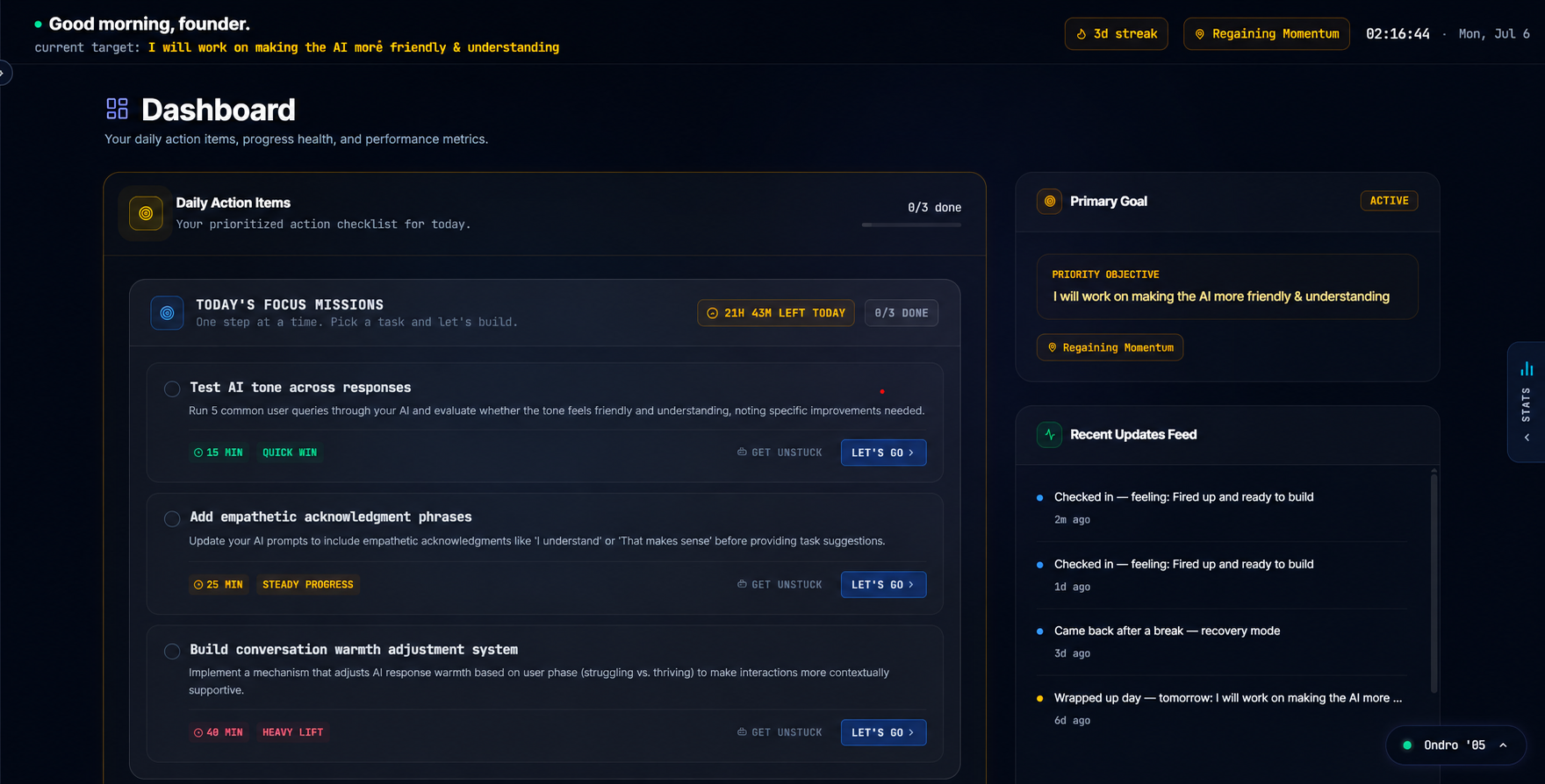 Ondro OS Dashboard